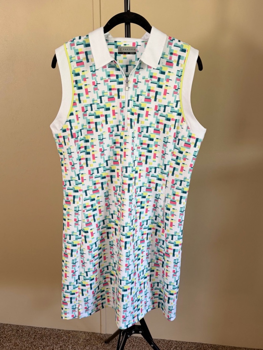 PGA Tour Sleeveless Printed Golf Dress - Size Large